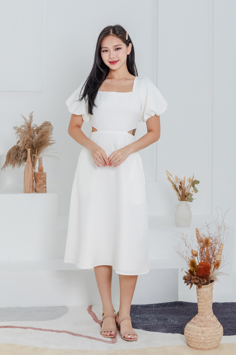 Sadie may white long sleeve sale dress