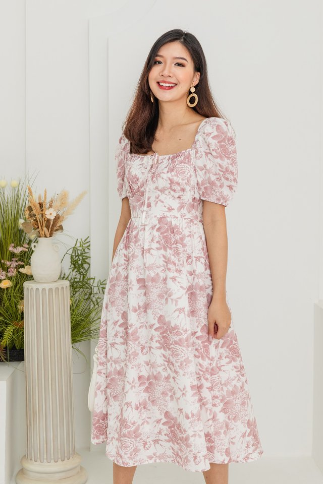 Provence Valley Dress in Rose Canvas