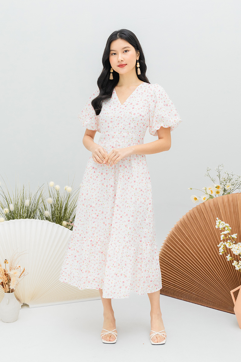 Coral outlet eyelet dress