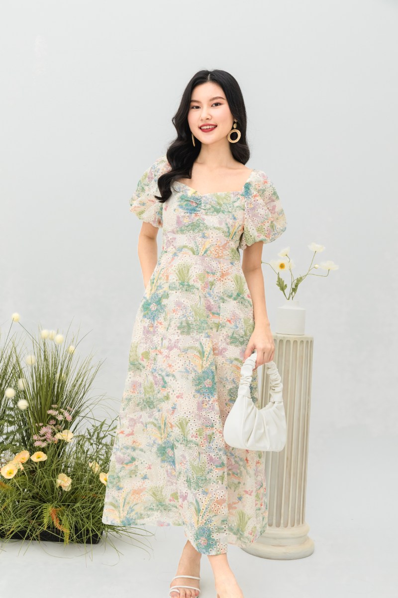 Whimsical Magic Dress in Spring Pansies | FlymetoParis