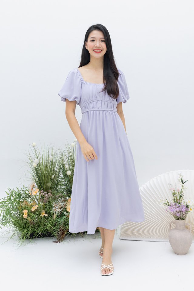 Kalia Ruched Detail Dress in Lilac