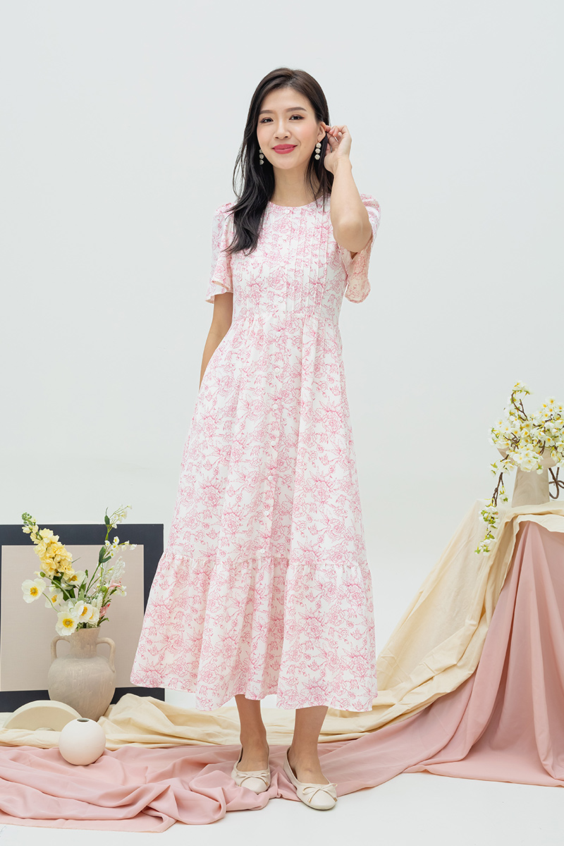 Gisella™ - Pleated Dress with Button and Pockets main image 0