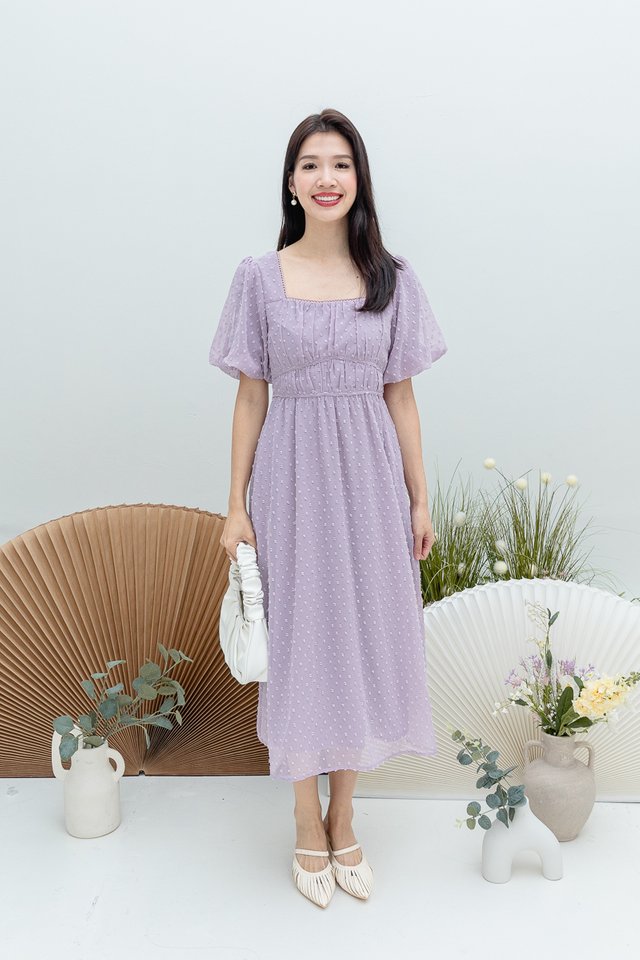 Mirabelle Swiss Dots Dress in Dreamy Lilac