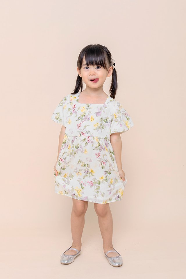 Fleur Allure Pleated Girls’ Dress in Daffodil Dream
