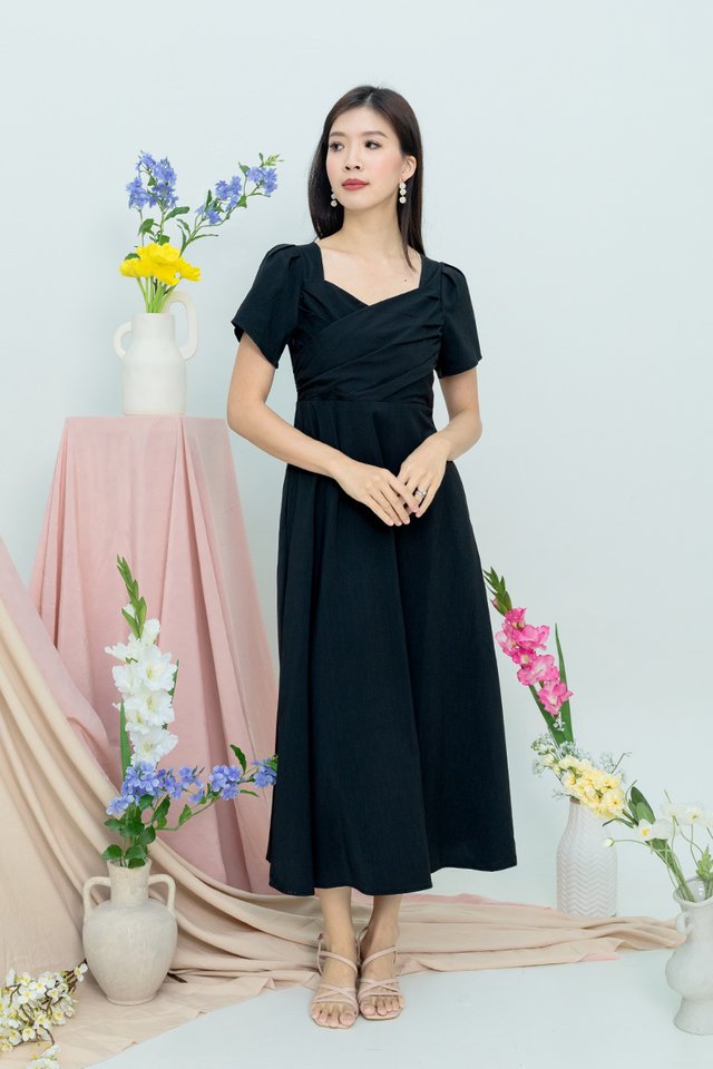 Katie Sweetheart Dress in Black