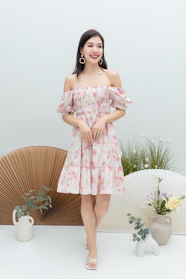 Mindy Floral Dress Romper in Pink Romance