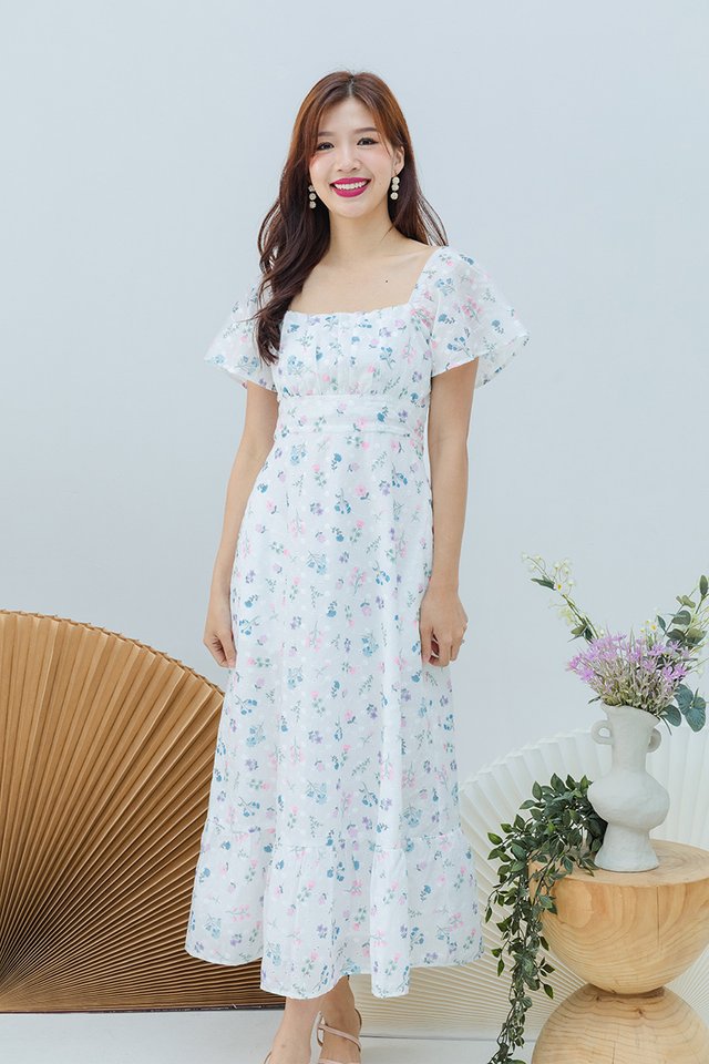 Dawnflower Eyelet Dress in Pink Blooms