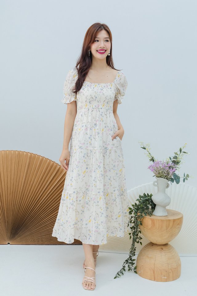 Fleur De Lune Dress in Cream Reverie
