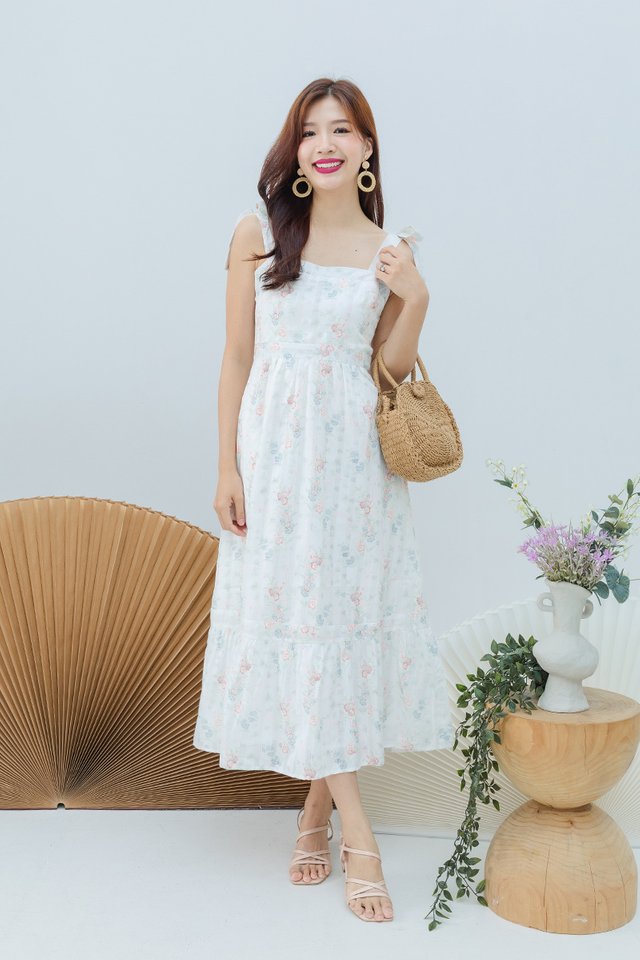 Sugarbow Dress in Blue Cerise Florals