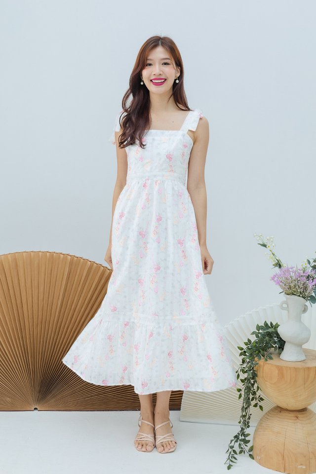 Sugarbow Dress in Pink Coral Florals