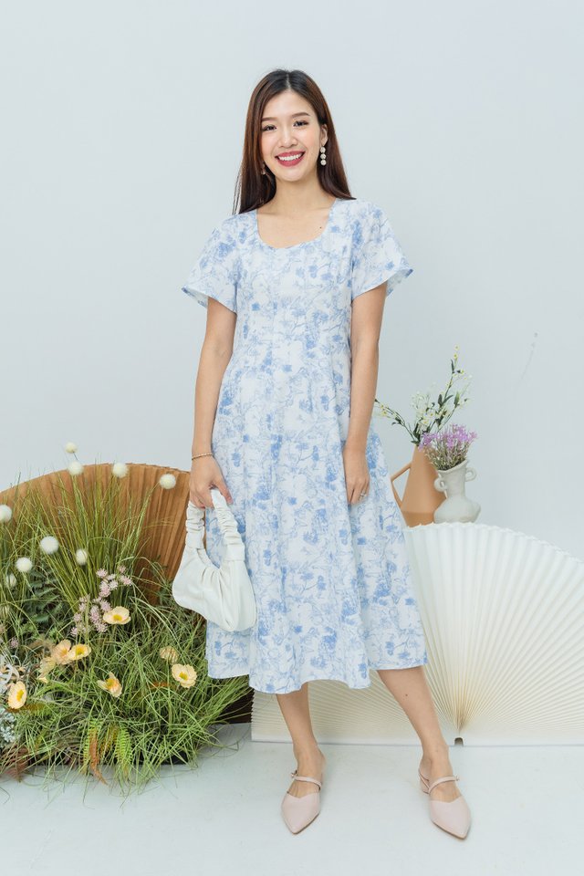 Blossom Lady Dress in Blue Porcelain