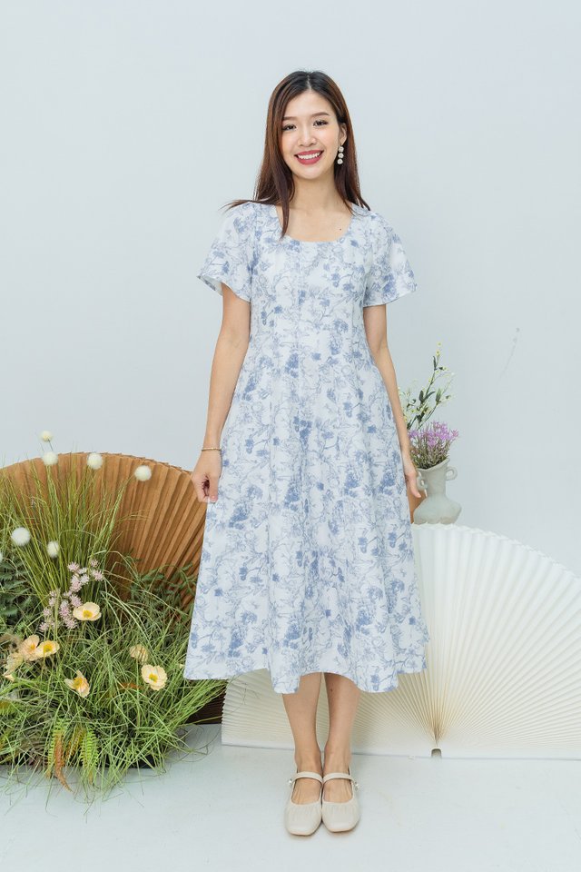 Blossom Lady Dress in Grey Porcelain