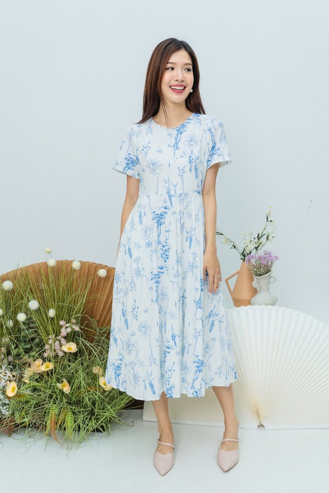 Gentle Folds Dress in Blue Porcelain