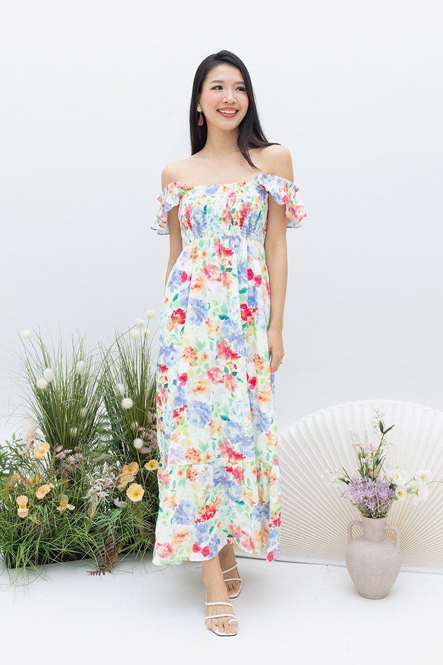 Flutter Fairy Smocked Dress in Vibrant Florals