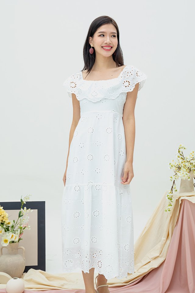 Kirsty Eyelet Sprinkles Dress in White