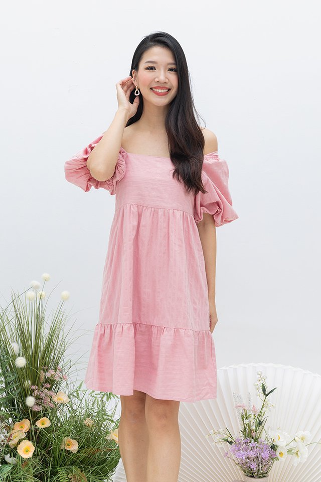 Girly Vibes Babydoll Dress in Sweet Pink