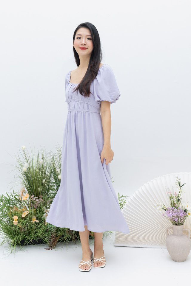 Kalia Ruched Detail Dress in Lilac