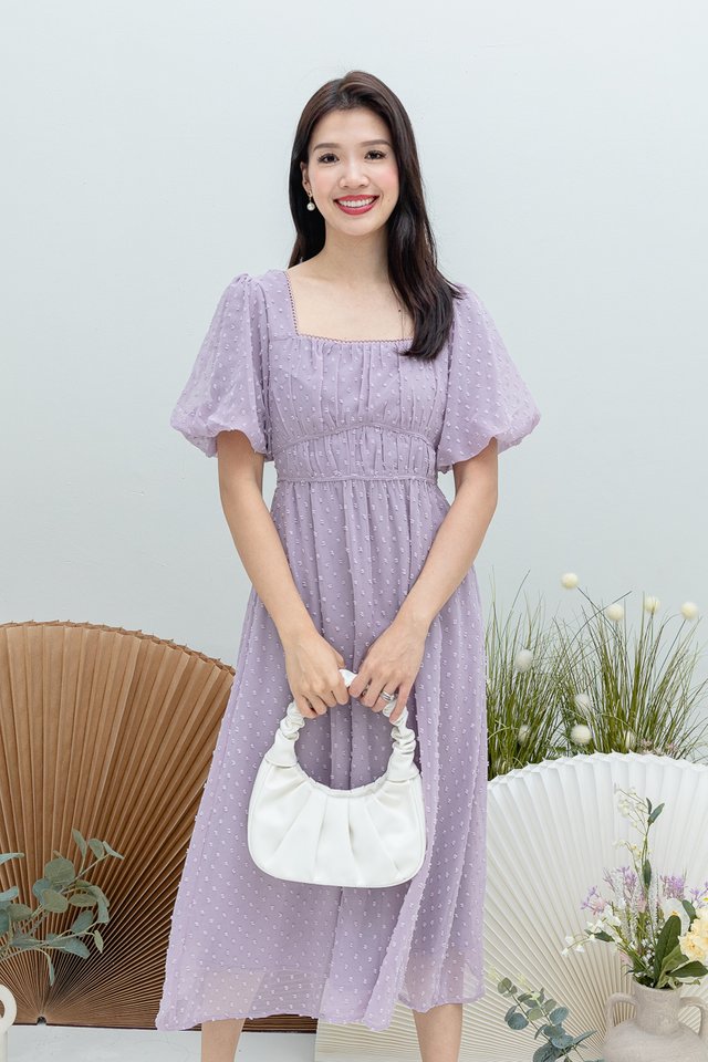 Mirabelle Swiss Dots Dress in Dreamy Lilac