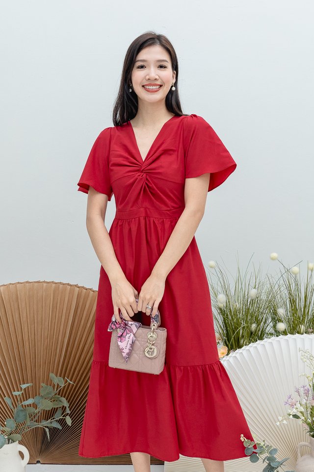 Knotty Affair Dress in Scarlet Red