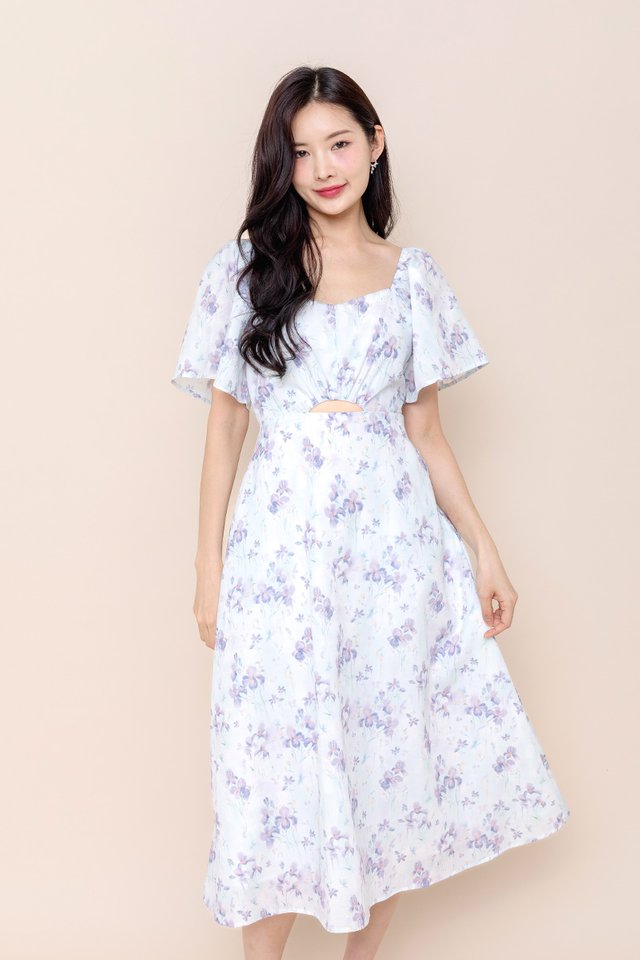 Blooming Beauty Peekaboo Dress in Purple Florals