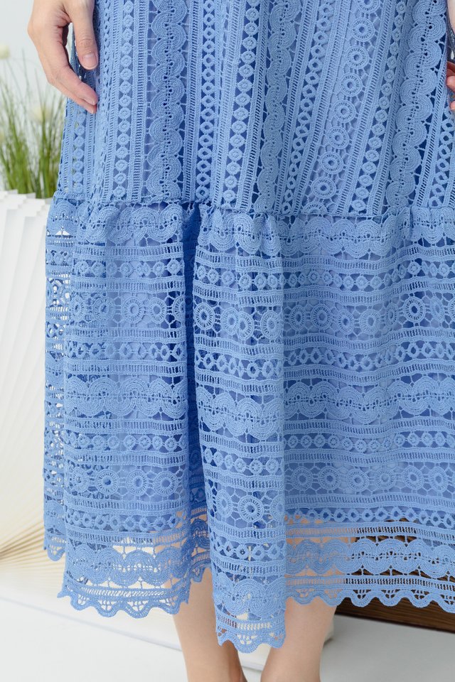 That Dream Date Crochet Lace Dress in Periwinkle Blue