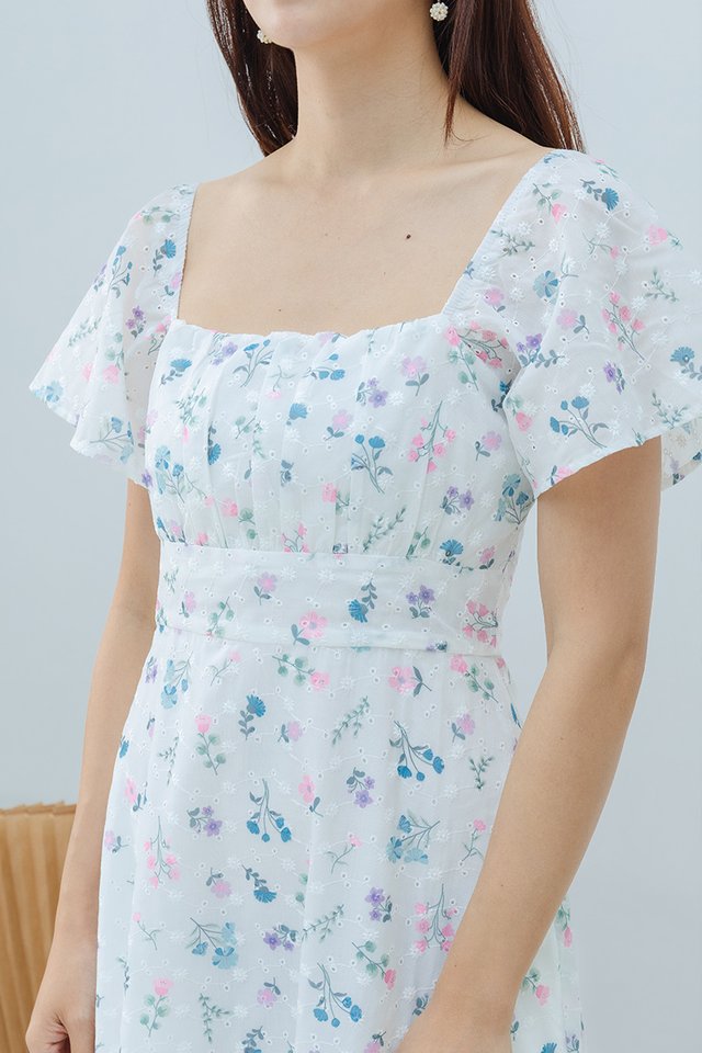 Dawnflower Eyelet Dress in Pink Blooms
