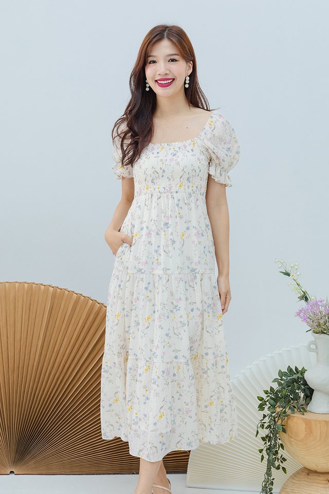 Fleur De Lune Dress in Cream Reverie