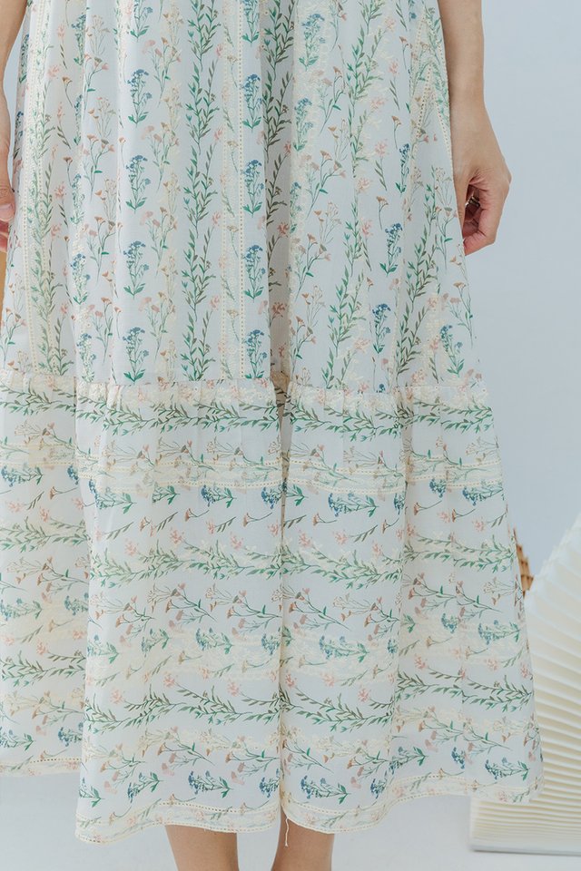 (NEW FABRIC!) Seasons of Love Puffy Sleeves Dress in Pink Wildflowers