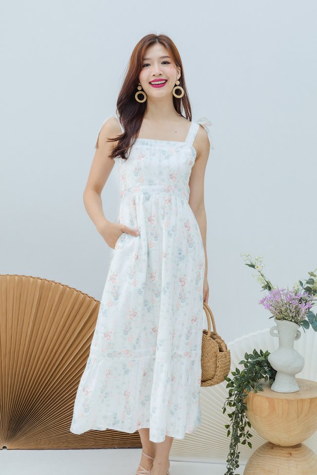 Sugarbow Dress in Blue Cerise Florals
