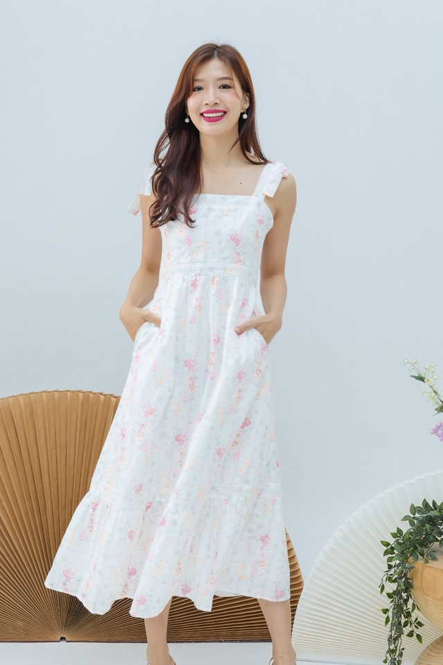 Sugarbow Dress in Pink Coral Florals