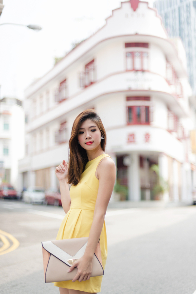 Reanne Dress in Solid Yellow