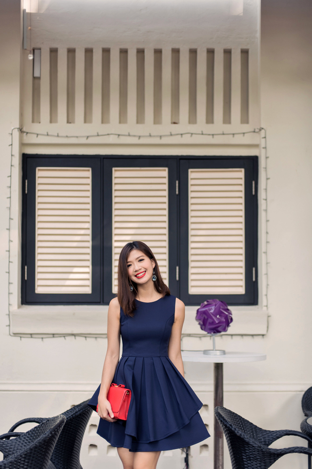 Gisela Cocktail Dress in Navy