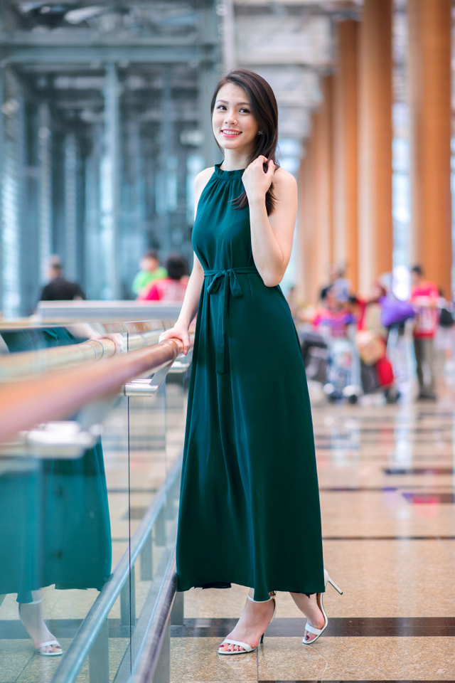 Hathaway Maxi Dress in Forest Green