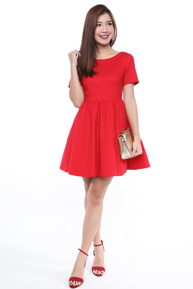Lucky Strike Tulle Circle Dress in Red