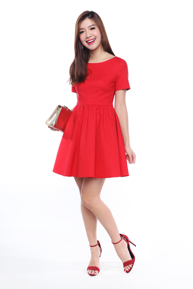 Lucky Strike Tulle Circle Dress in Red