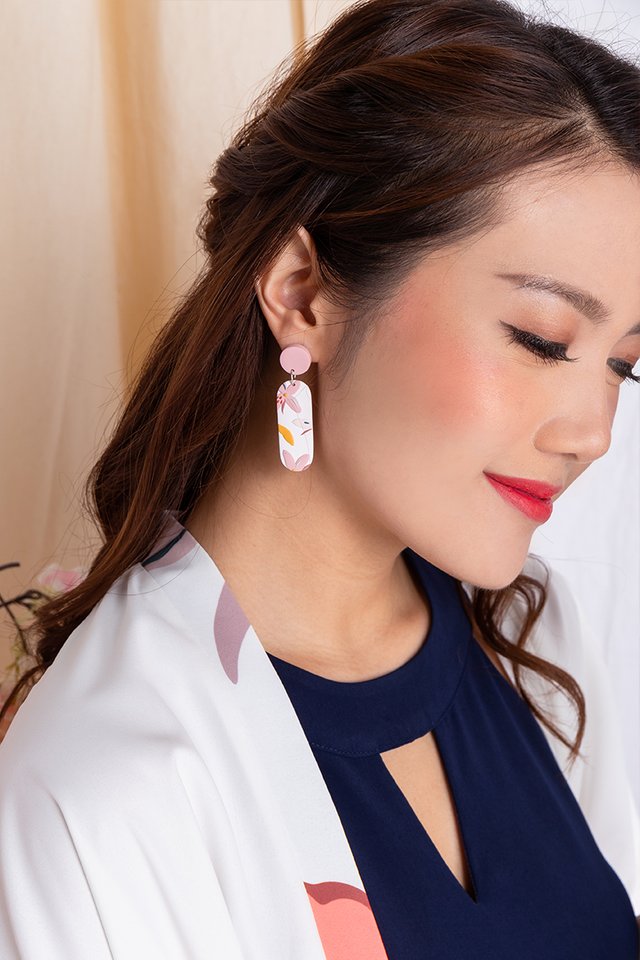 Harmony Squoval Earrings in Pearl White