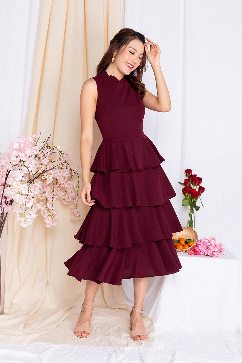 Deep hotsell wine dress