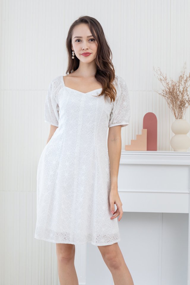 Dreaming About Eyelet Dress in White