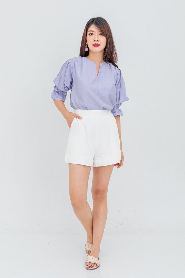 Bea Puffy Sleeves Shirt in Lilac