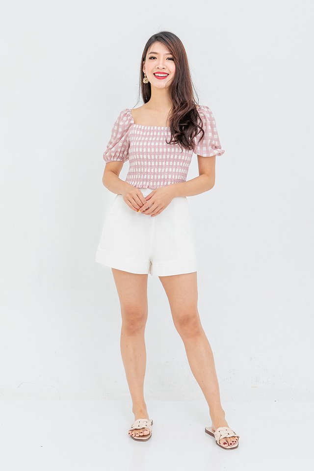 French Eclair Plaid Top in Pink