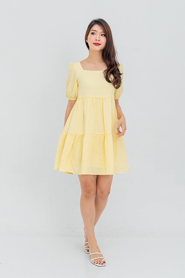 Sweet Dose Babydoll Dress in Yellow