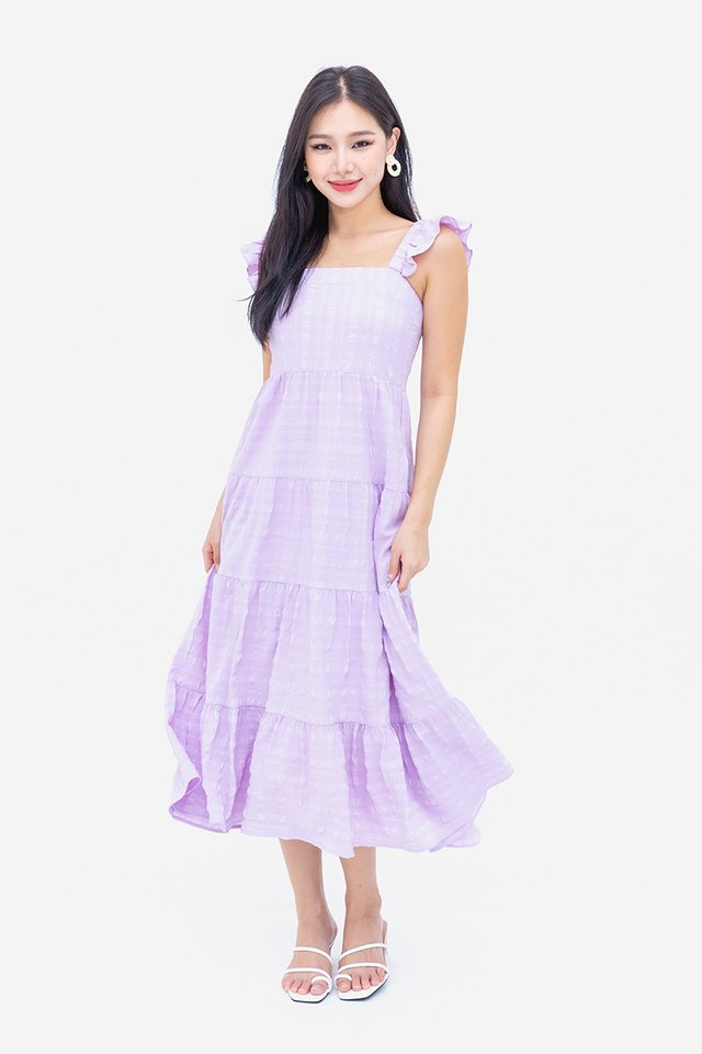 Lady Delight Ruffled Straps Dress in Lilac