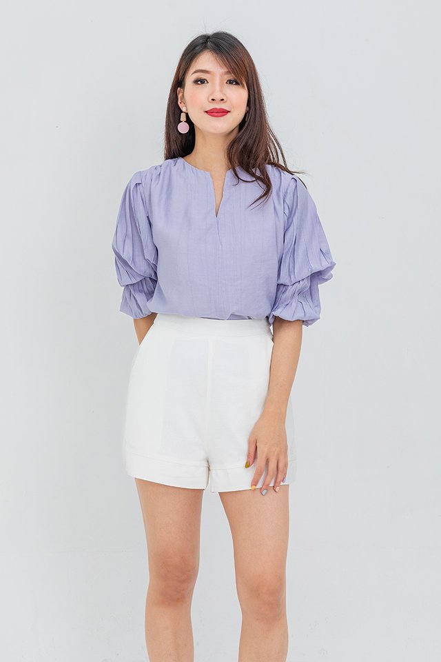 Bea Puffy Sleeves Shirt in Lilac