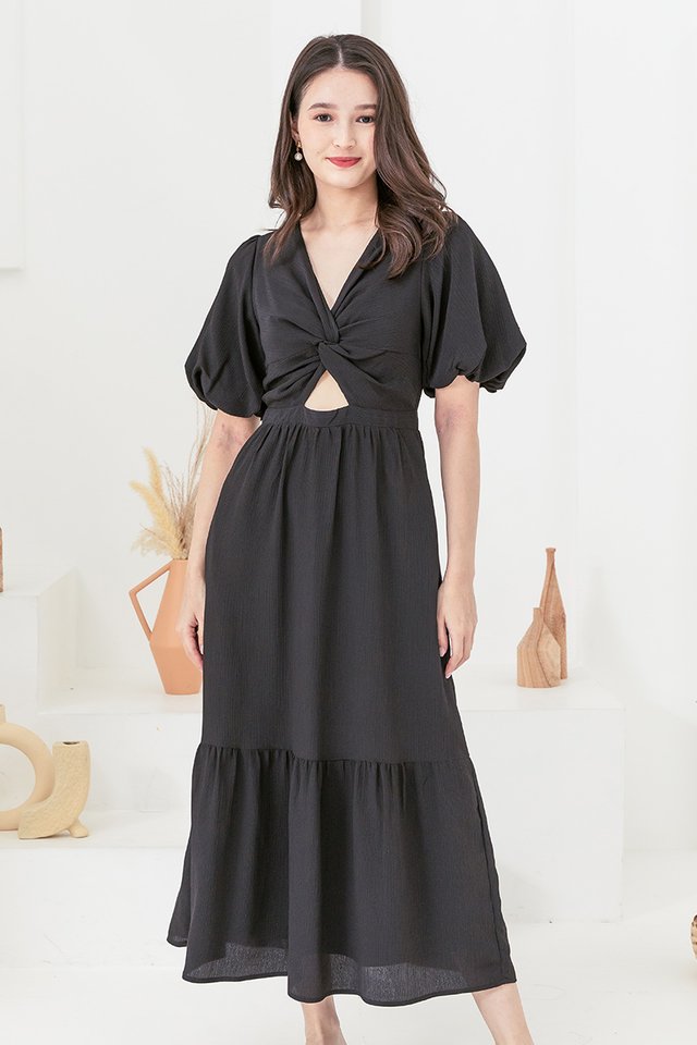 Miranda Peekaboo Dress in Black