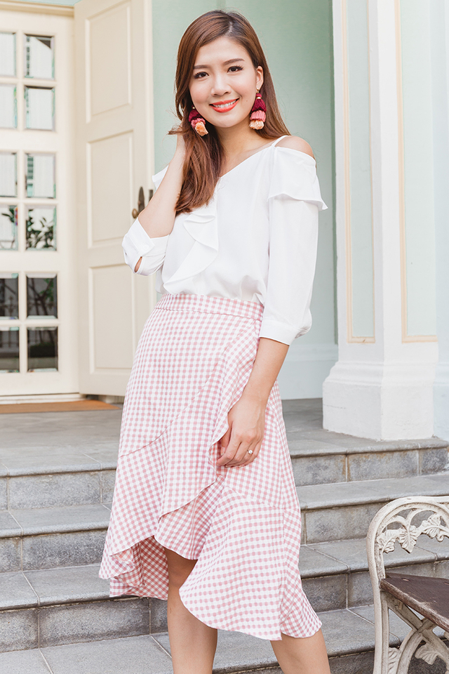 You Blew Me Away Skirt in Pink Gingham